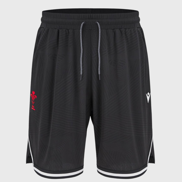 Macron Wales Rugby Player Basketball Shorts Black 2025/26 - Rugbystuff.com