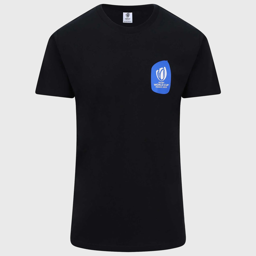 Official Rugby World Cup 2023 Men's 20 Unions Map Tee Black - Rugbystuff.com
