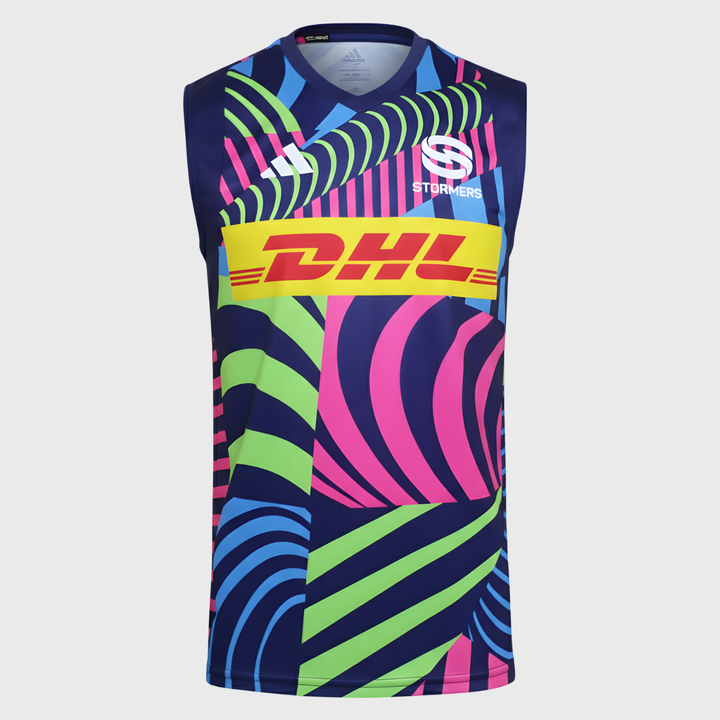 Adidas Stormers Singlet Navy/Pink/Green 2025/26 - Rugbystuff.com