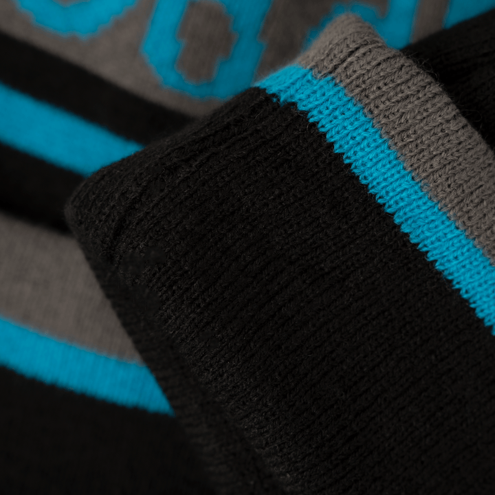 OddBalls Bobble Beanie Hat Black/Grey/Sky