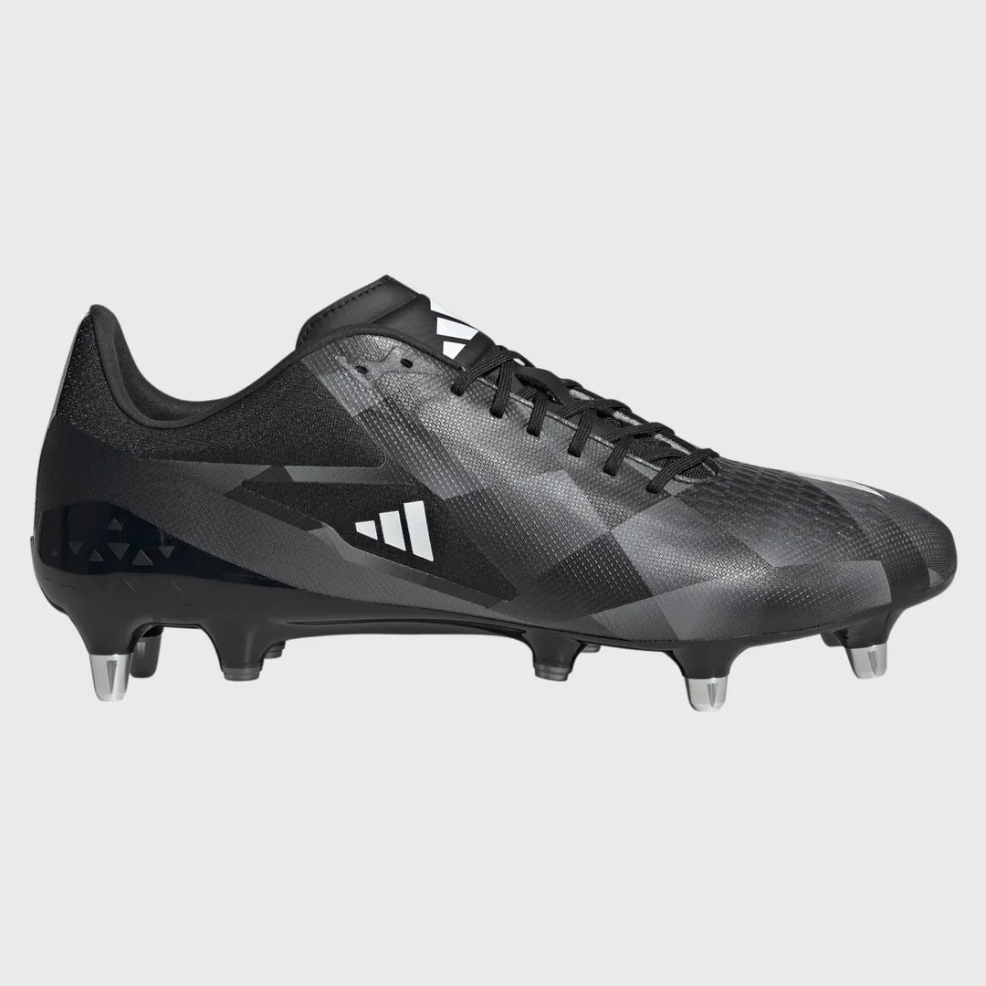 Adidas Adizero RS15 Pro SG Rugby Boots Black/White/Carbon - Rugbystuff.com