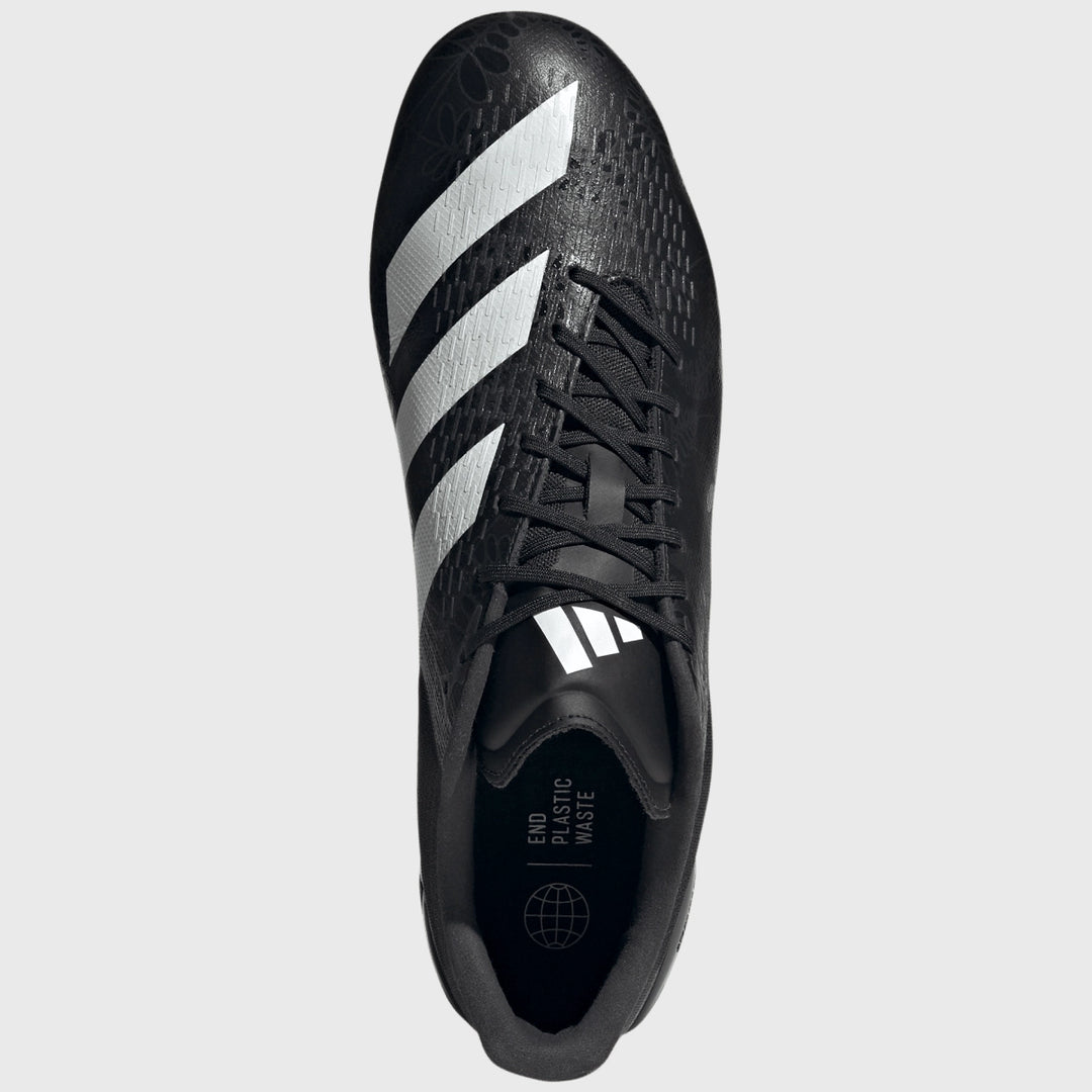 Adidas Adizero RS15 Pro SG Rugby Boots Black/White/Carbon - Rugbystuff.com