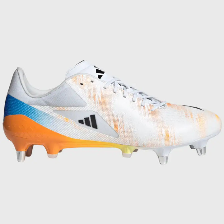 Adidas Adizero RS15 Pro SG Rugby Boots White/Orange/Blue Adidas Adizero RS15 Pro SG Rugby Boots White/Orange/Blue