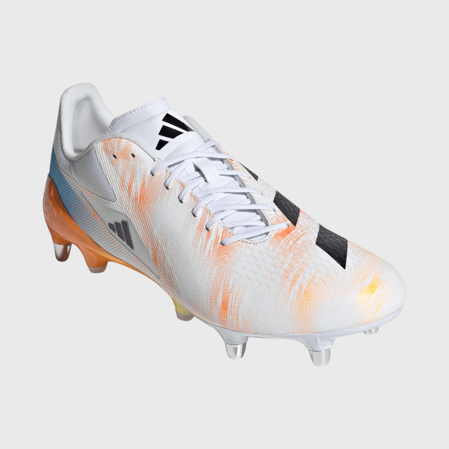 Adidas Adizero RS15 Pro SG Rugby Boots White/Orange/Blue