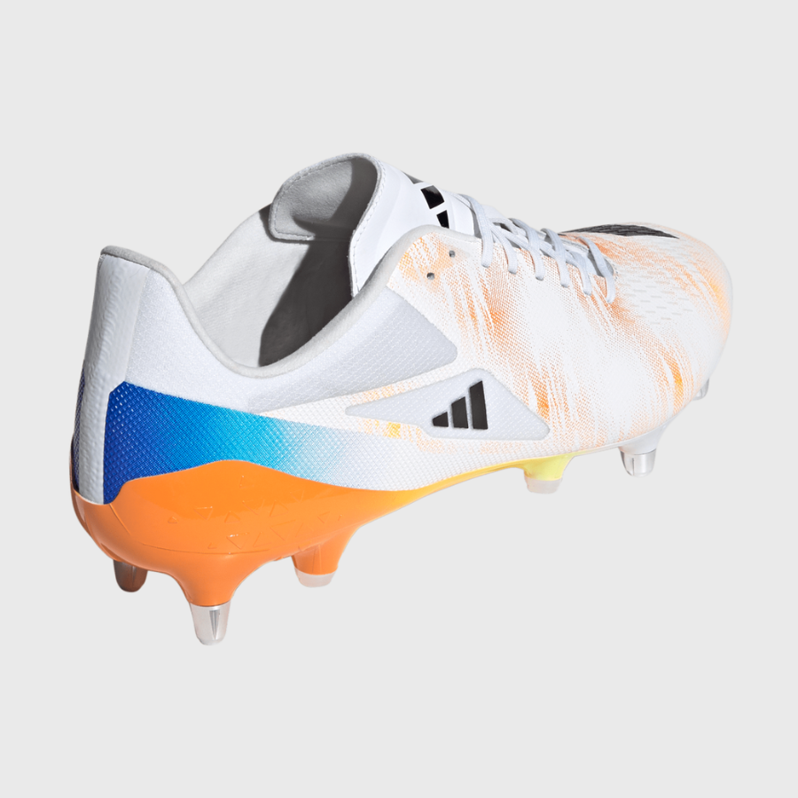 Adidas Adizero RS15 Pro SG Rugby Boots White/Orange/Blue