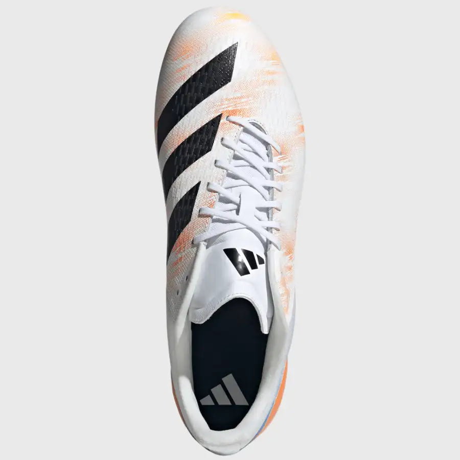 Adidas Adizero RS15 Pro SG Rugby Boots White/Orange/Blue Adidas Adizero RS15 Pro SG Rugby Boots White/Orange/Blue