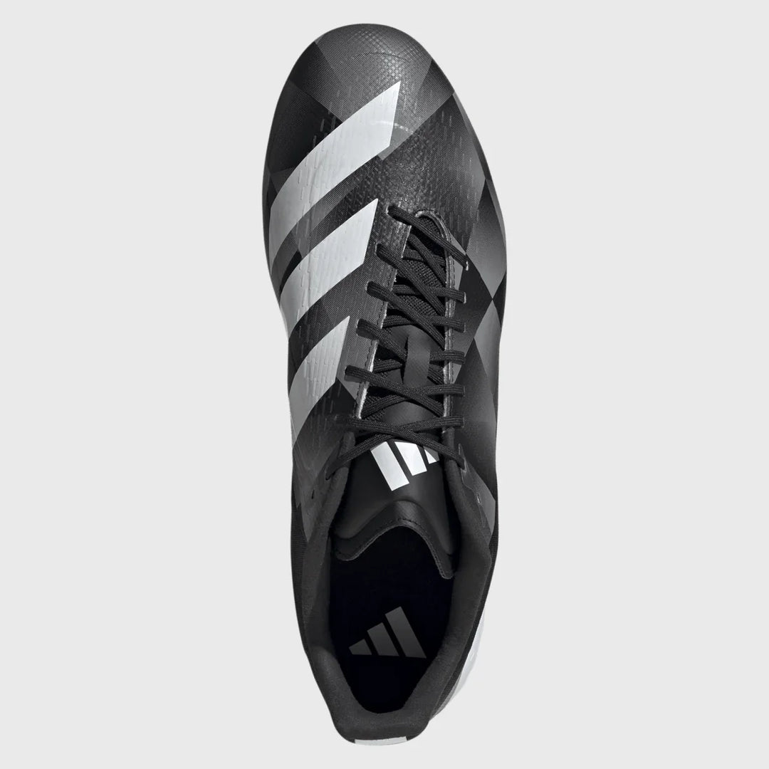 Adidas Adizero RS15 Ultimate SG Rugby Boots Black/Grey - Rugbystuff.com