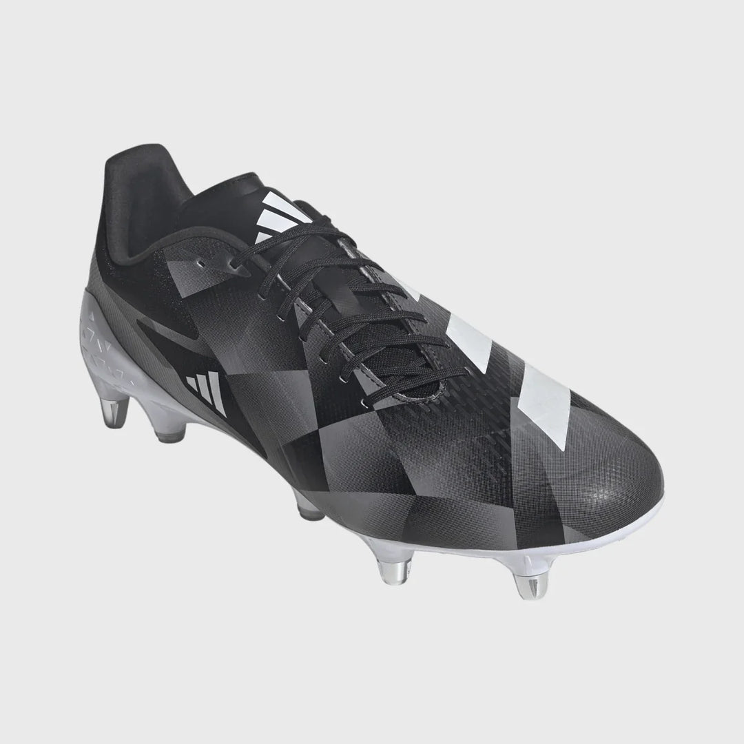 Adidas Adizero RS15 Ultimate SG Rugby Boots Black/Grey - Rugbystuff.com