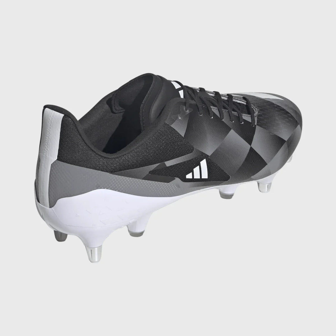 Adidas Adizero RS15 Ultimate SG Rugby Boots Black/Grey - Rugbystuff.com