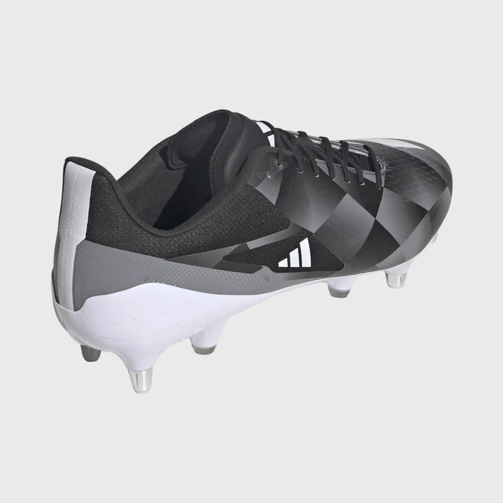Adidas Adizero RS15 Ultimate SG Rugby Boots Black/Grey - Rugbystuff.com