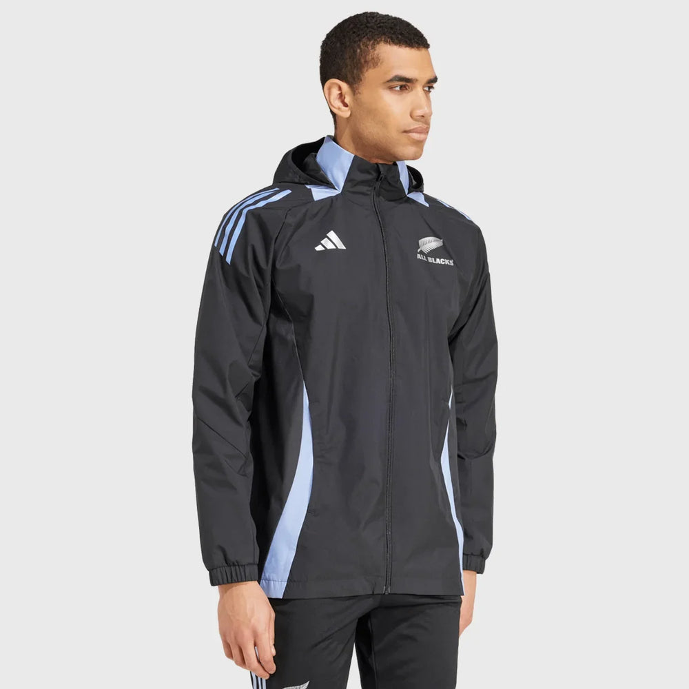 Adidas blue and black windbreaker on sale