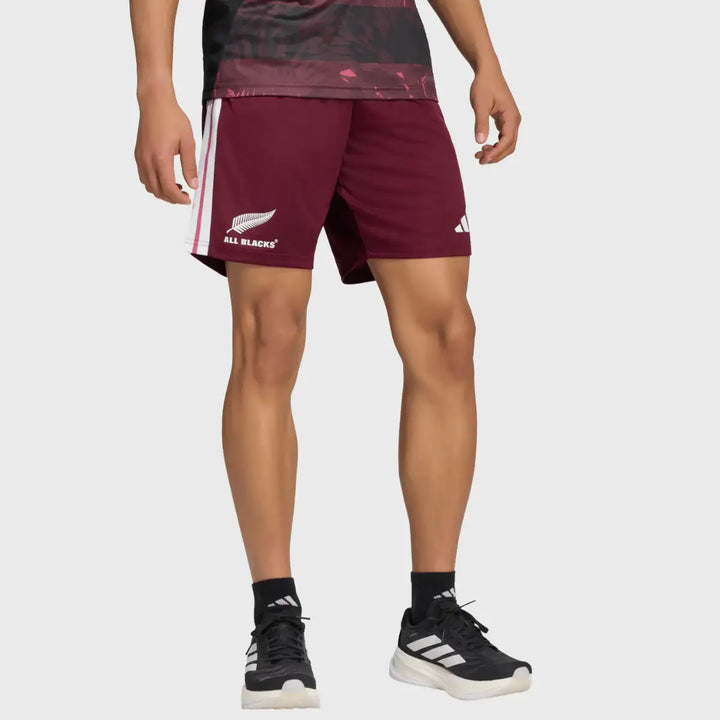 Adidas All Blacks Greatest Rivalry Gym Shorts Maroon 2026 - Rugbystuff.com