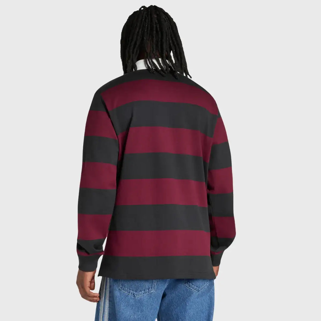 Adidas All Blacks Long Sleeve Heritage Rugby Jersey Black/Maroon 2026/27 - Rugbystuff.com