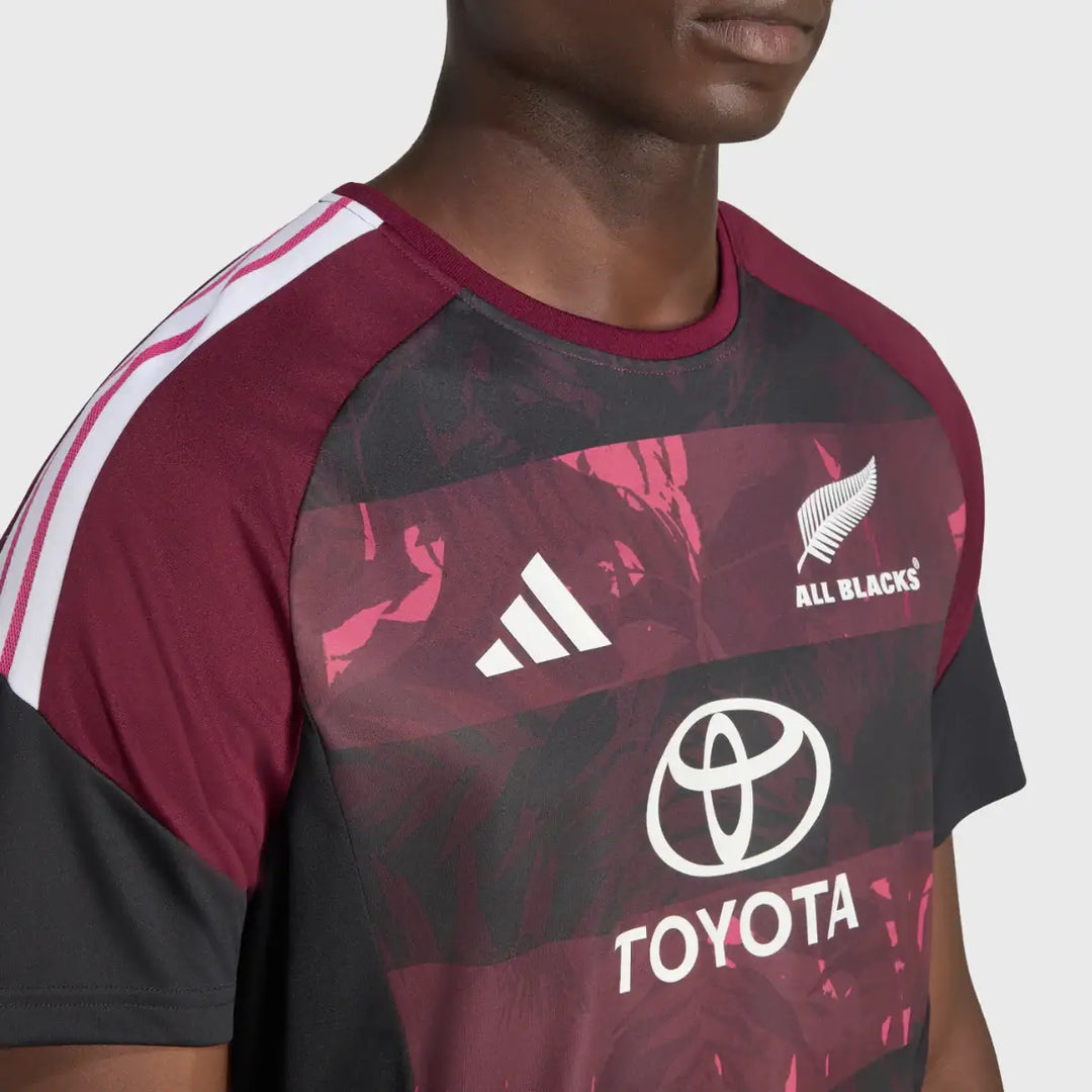 Adidas All Blacks Greatest Rivalry Performance Tee Black/Maroon 2026 - Rugbystuff.com