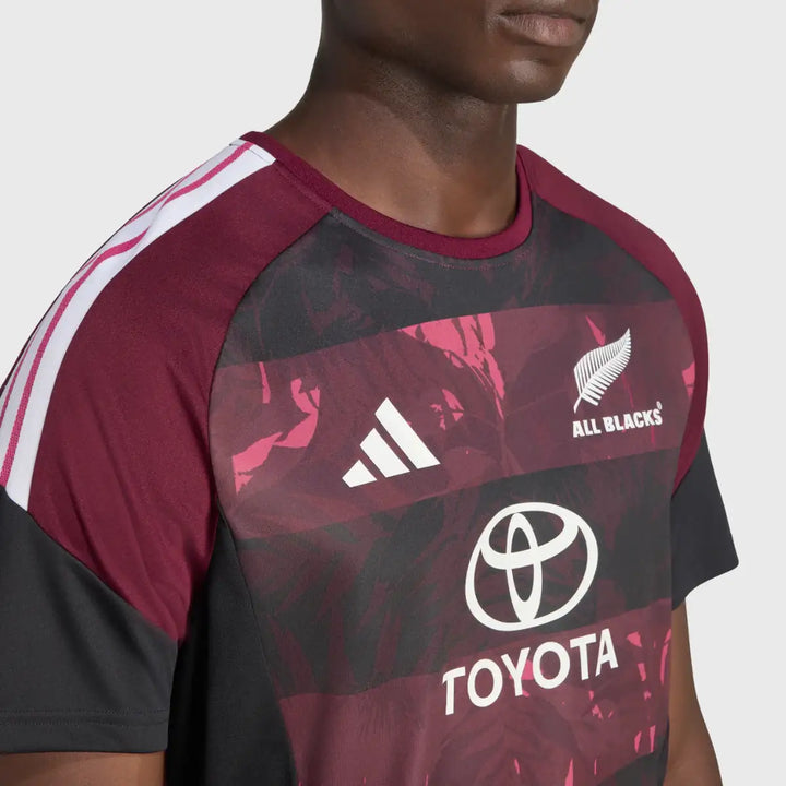 Adidas All Blacks Greatest Rivalry Performance Tee Black/Maroon 2026 - Rugbystuff.com