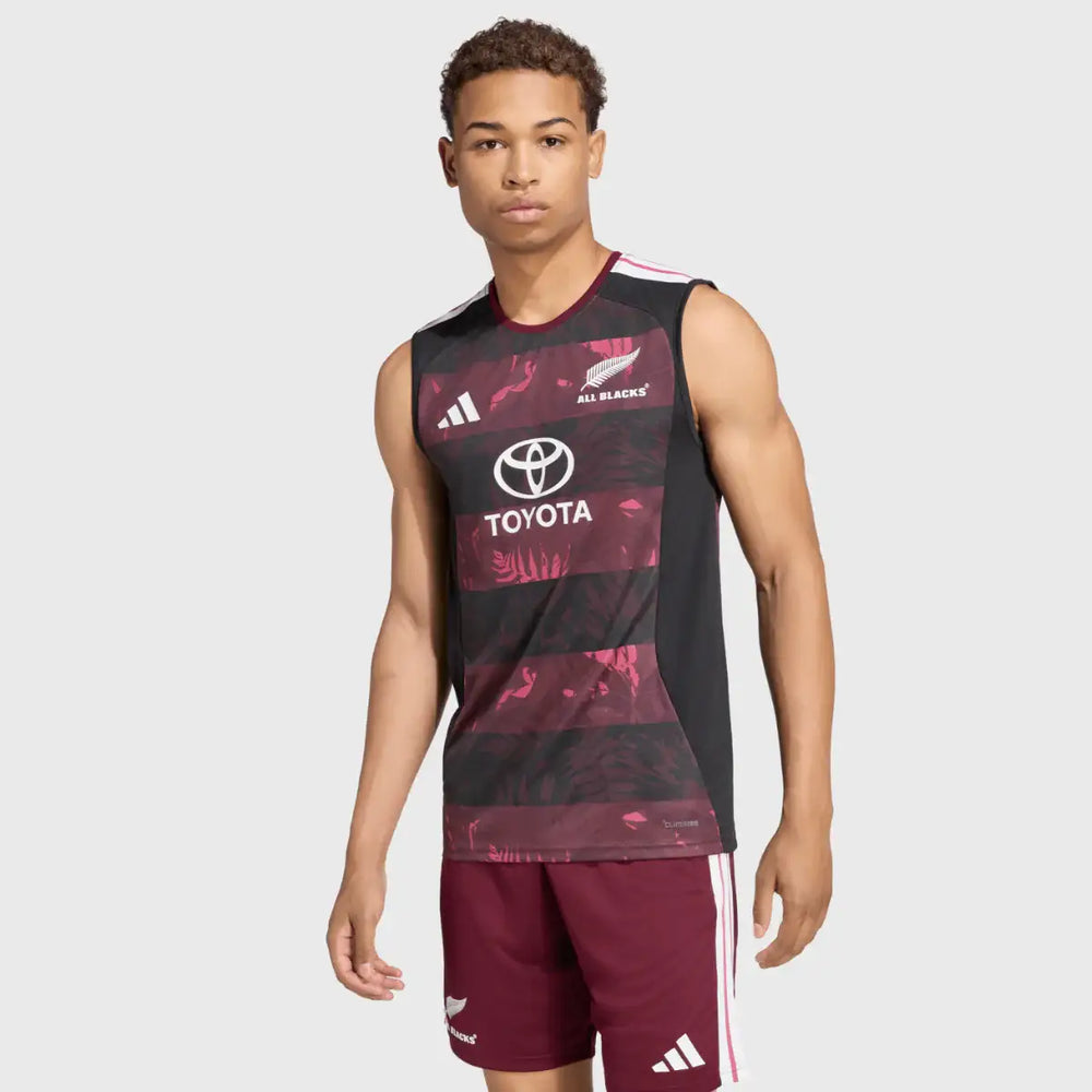 Adidas All Blacks Greatest Rivalry Singlet Black/Maroon 2026 - Rugbystuff.com