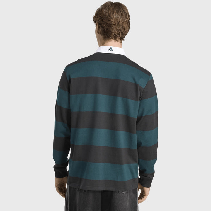 Adidas All Blacks Long Sleeve Heritage Polo Black - Rugbystuff.com
