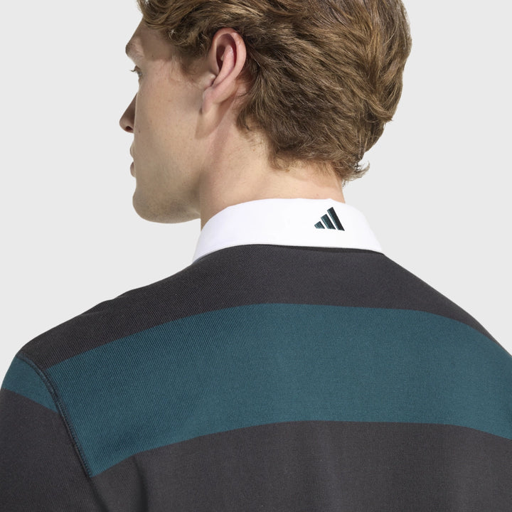 Adidas All Blacks Long Sleeve Heritage Polo Black - Rugbystuff.com