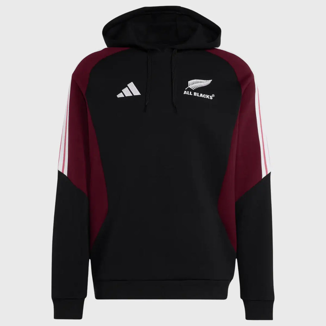 Adidas All Blacks Hoody Black/Maroon 2026/27 - Rugbystuff.com