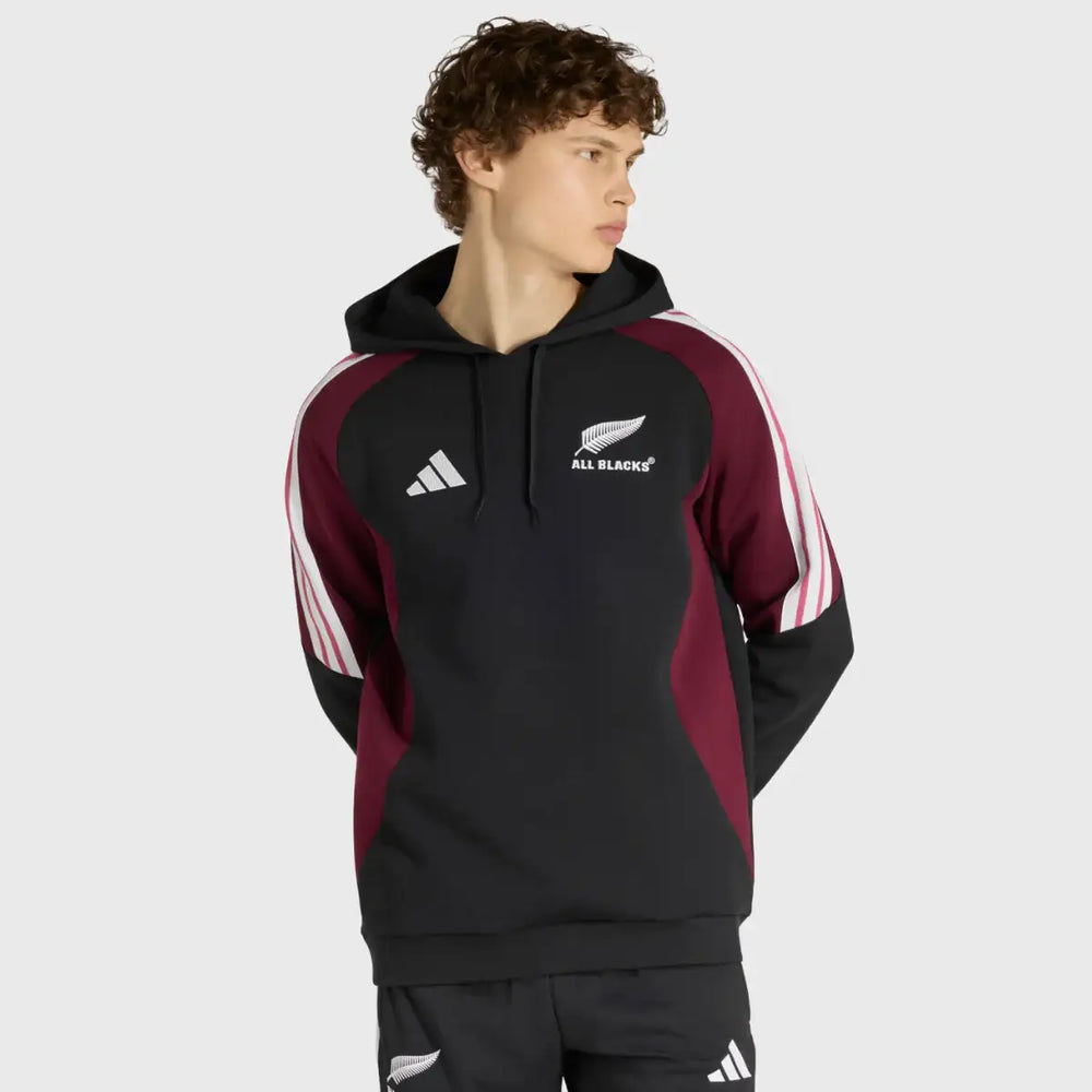 Adidas All Blacks Hoody Black/Maroon 2026/27 - Rugbystuff.com