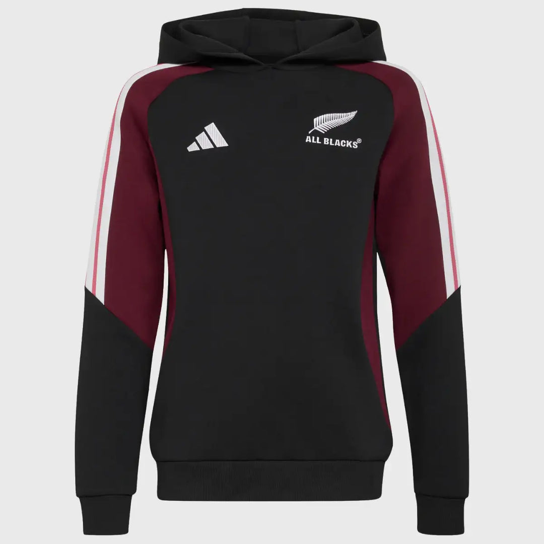 Adidas All Blacks Kid's Hoody Black/Maroon 2026/27 - Rugbystuff.com