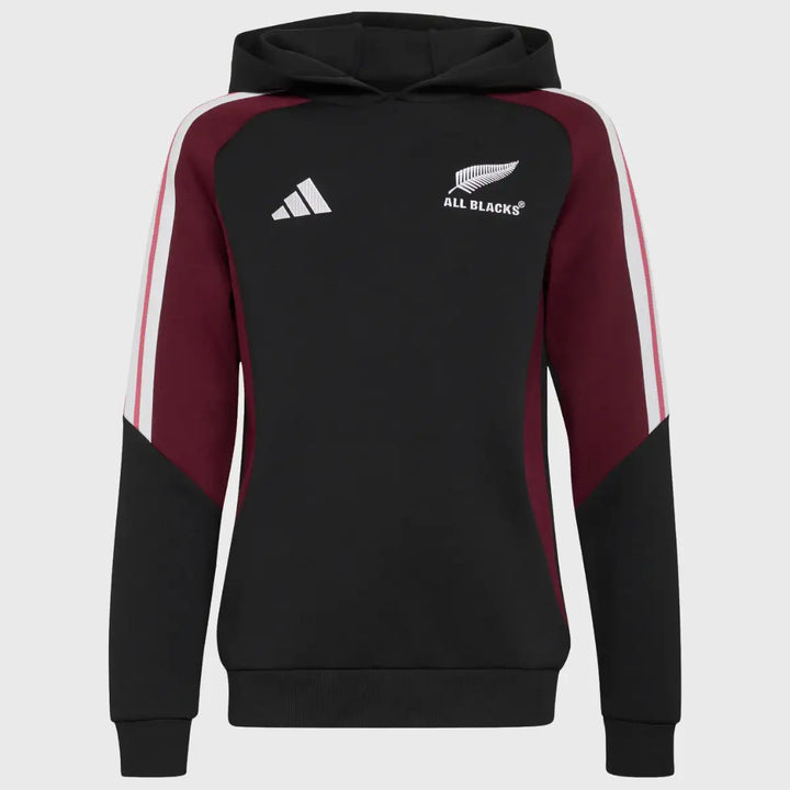Adidas All Blacks Kid's Hoody Black/Maroon 2026/27 - Rugbystuff.com