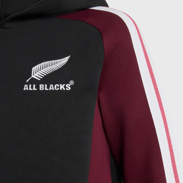 Adidas All Blacks Kid's Hoody Black/Maroon 2026/27 - Rugbystuff.com