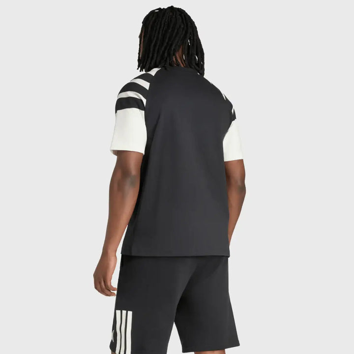 Adidas All Blacks 3 Stripe Leisure Tee Black/White 2026/27 - Rugbystuff.com