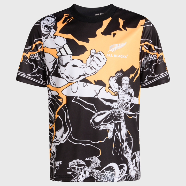 Adidas All Blacks Kid's Marvel Captain's Run Jersey