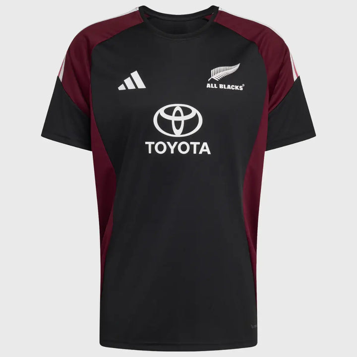 Adidas All Blacks Performance Tee Black/Maroon 2026/27 - Rugbystuff.com