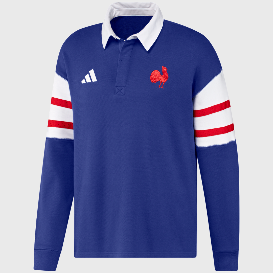 Adidas France Men's Long Sleeve Heritage Rugby Jersey 2025/26