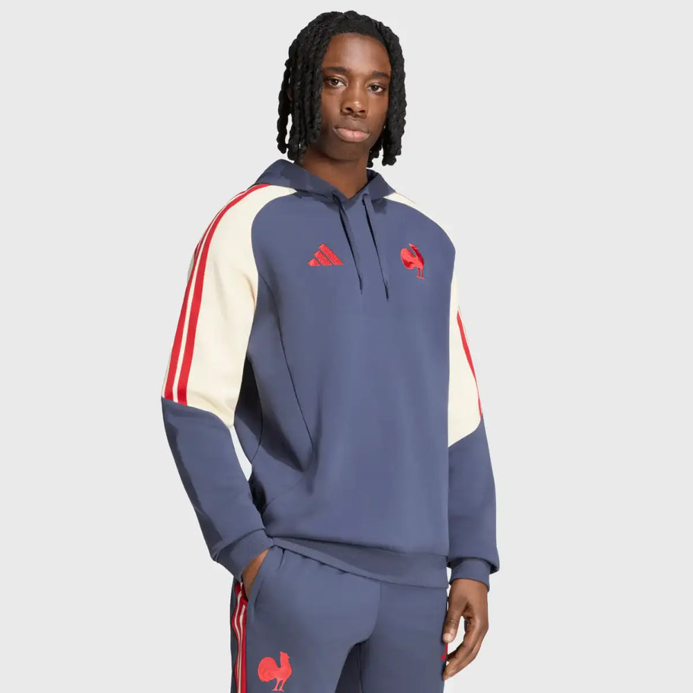 Adidas France Rugby Hoody Shadow Navy 2026/27 - Rugbystuff.com