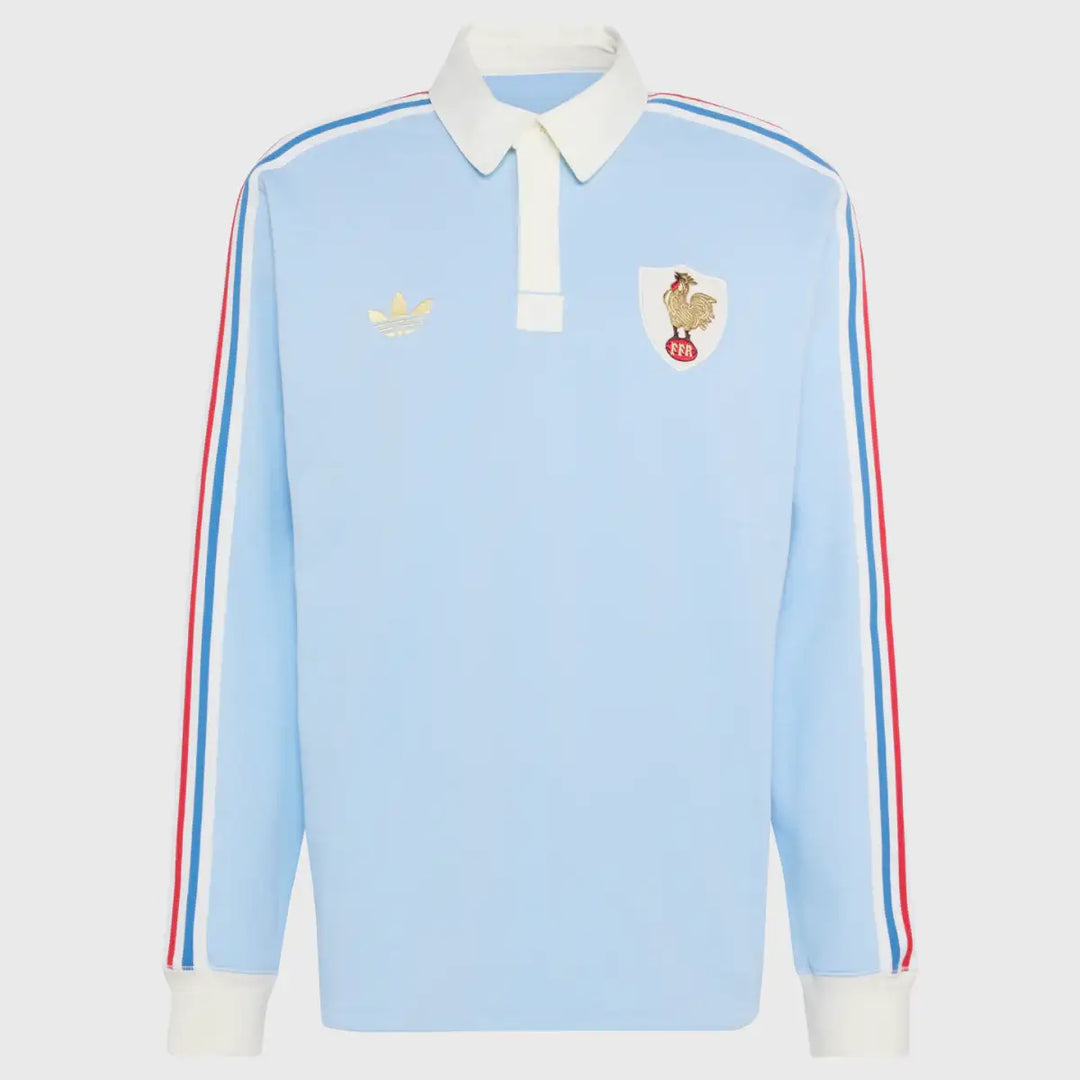 Adidas France Men's Long Sleeve Le Crunch 120 Years Heritage Rugby Jersey - Rugbystuff.com