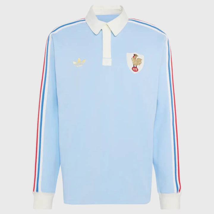 Adidas France Men's Long Sleeve Le Crunch 120 Years Heritage Rugby Jersey - Rugbystuff.com