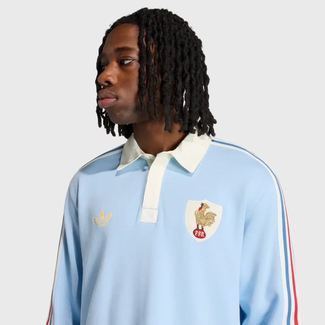 Adidas France Men's Long Sleeve Le Crunch 120 Years Heritage Rugby Jersey - Rugbystuff.com