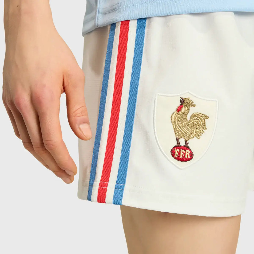 Adidas France Le Crunch 120 Years Match Rugby Shorts - Rugbystuff.com