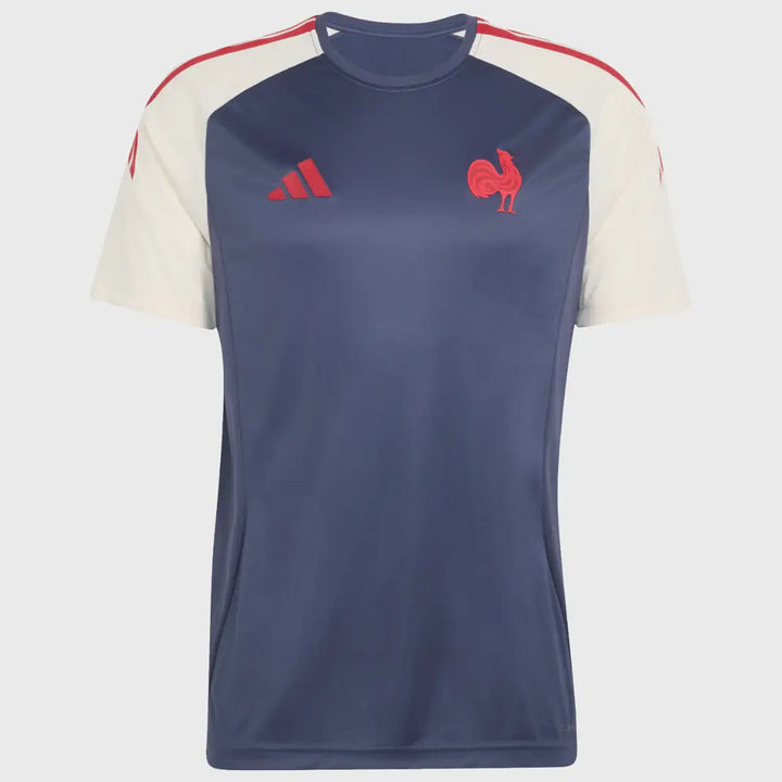 Adidas France Rugby Performance Tee Shadow Navy 2026/27 - Rugbystuff.com