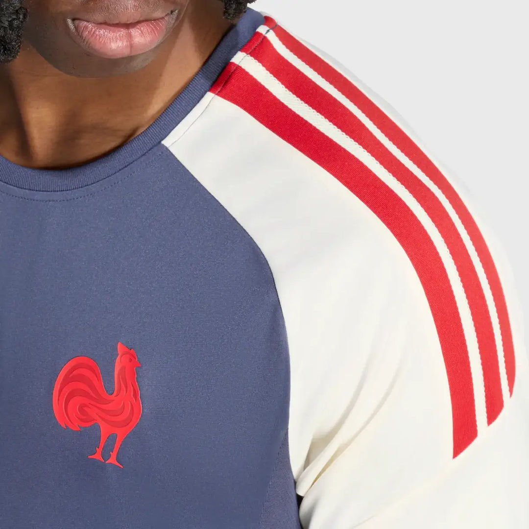 Adidas France Rugby Performance Tee Shadow Navy 2026/27 - Rugbystuff.com