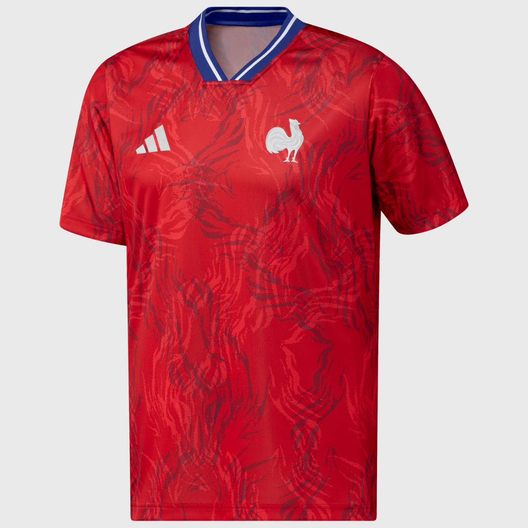 Adidas France Pre-Match Rugby Jersey Collegiate Red 2025/26