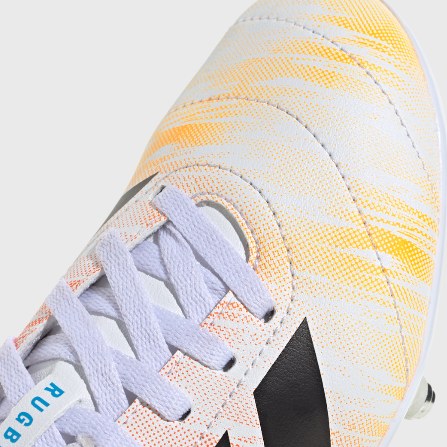 Adidas Junior SG Rugby Boots White/Orange/Blue