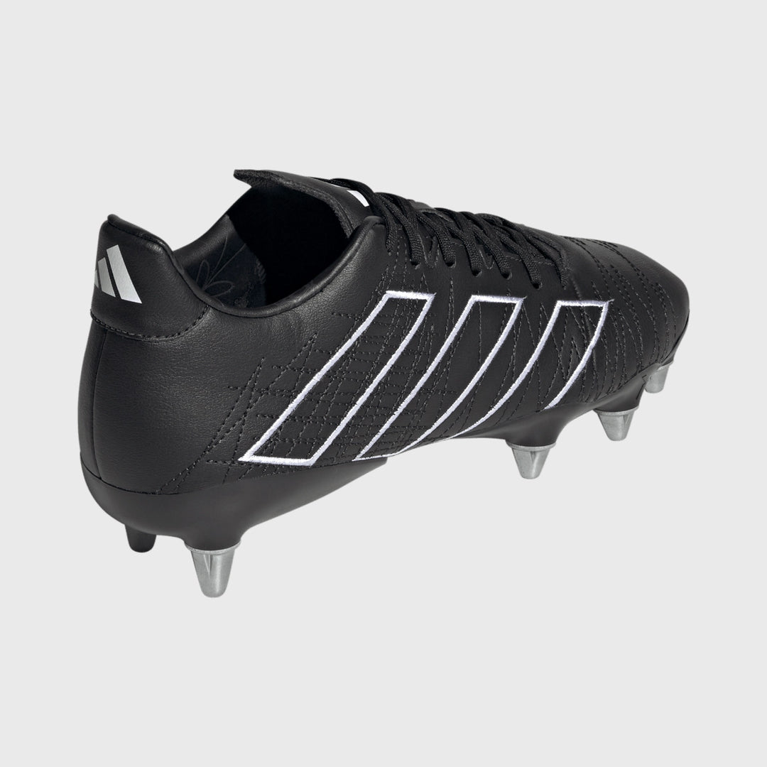 Adidas Kakari Elite SG Rugby Boots Black/White/Carbon - Rugbystuff.com