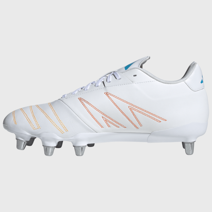 Adidas Kakari Elite SG Rugby Boots White/Orange/Blue