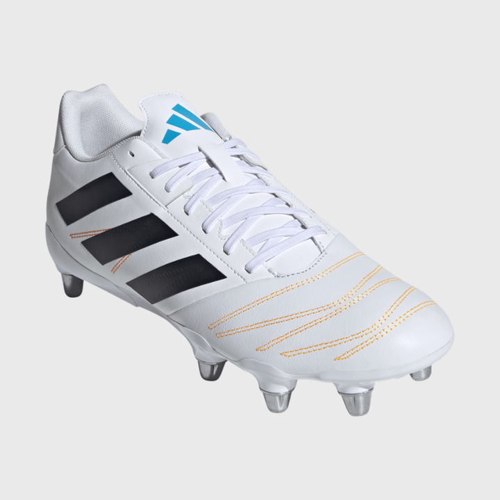 Adidas Kakari Elite SG Rugby Boots White/Orange/Blue