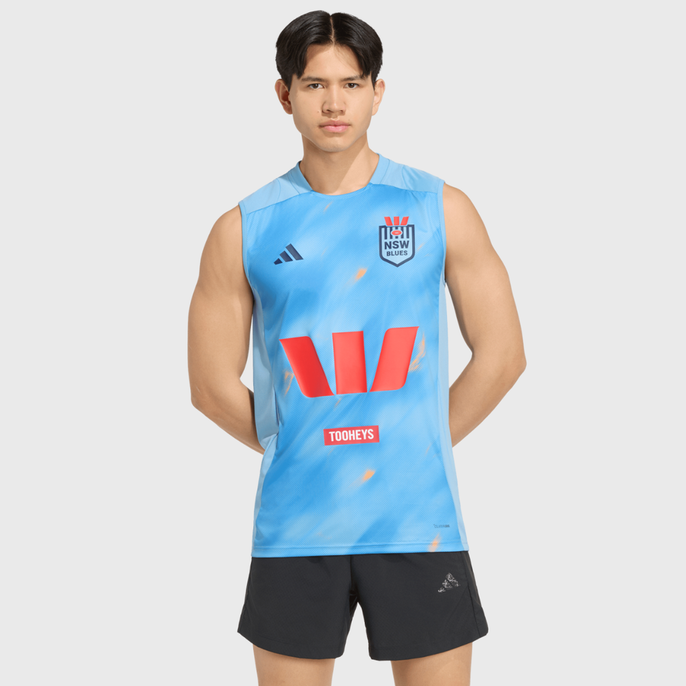 Adidas NSW Rugby League Performance Singlet Light Blue 2026 - Rugbystuff.com