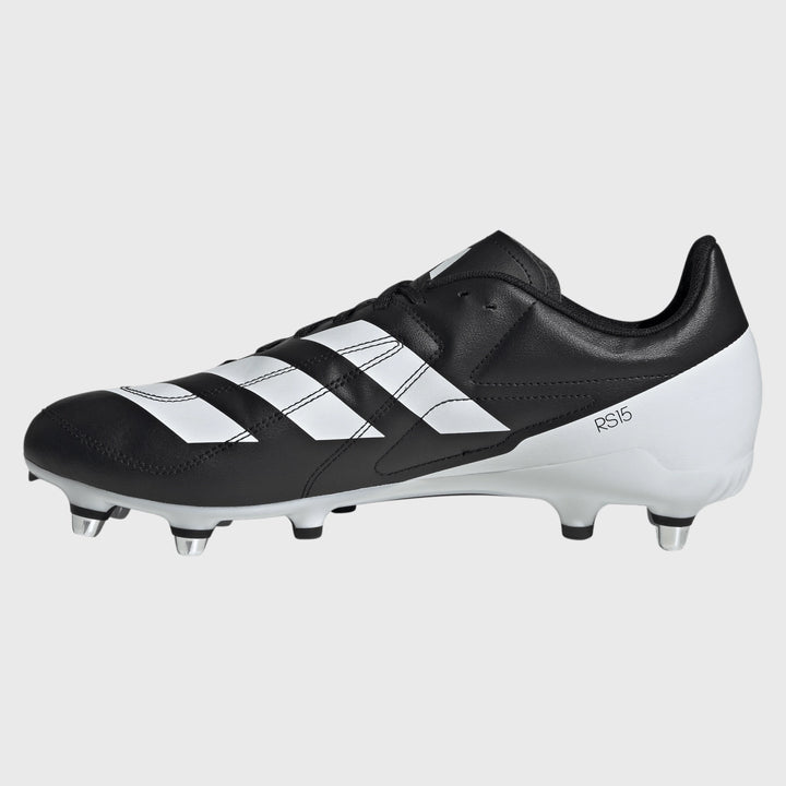 Adidas RS-15 SG Rugby Boots Black/White - Rugbystuff.com