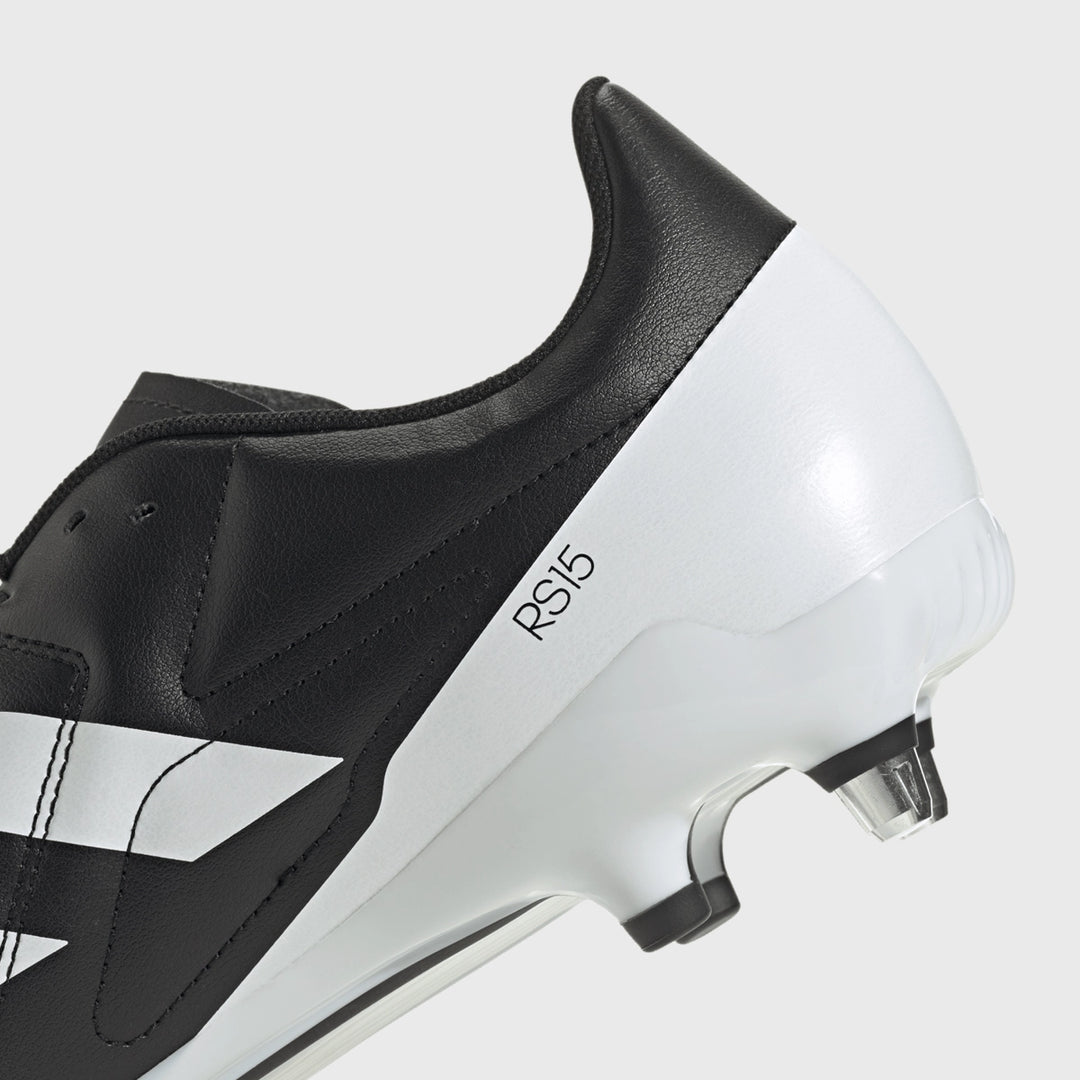 Adidas RS-15 SG Rugby Boots Black/White - Rugbystuff.com