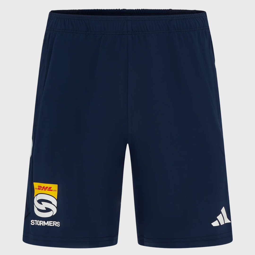 Adidas Stormers Gym Shorts Navy 2025/26 - Rugbystuff.com