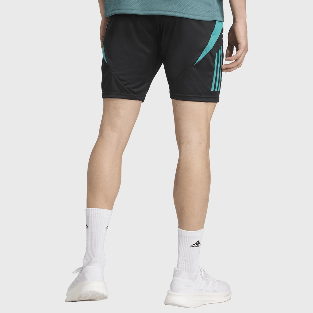 Adidas All Blacks Gym Shorts Black/Pure Teal - Rugbystuff.com