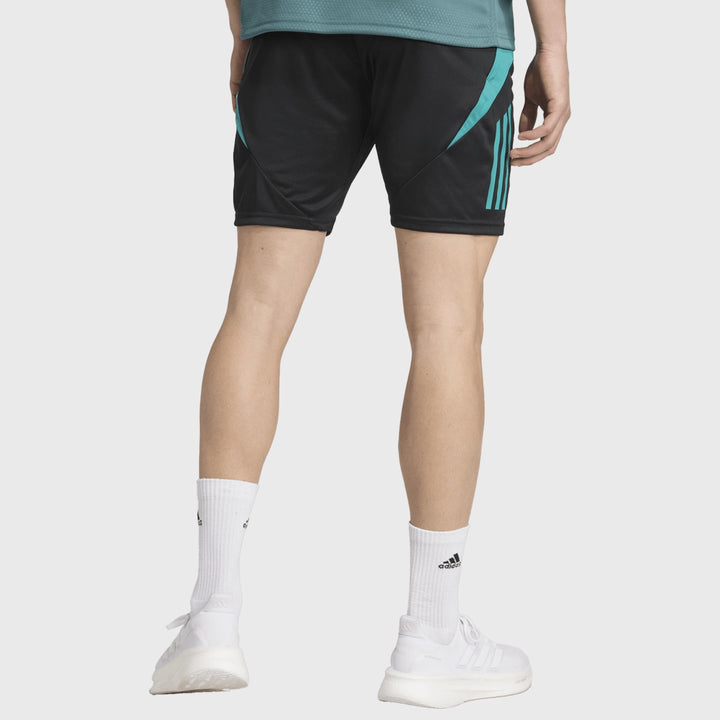Adidas All Blacks Gym Shorts Black/Pure Teal - Rugbystuff.com