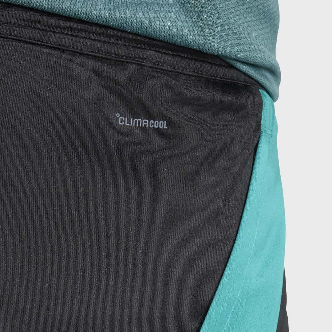 Adidas All Blacks Gym Shorts Black/Pure Teal - Rugbystuff.com